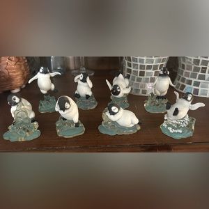 Penguin polar mate sculpture collection set of 8